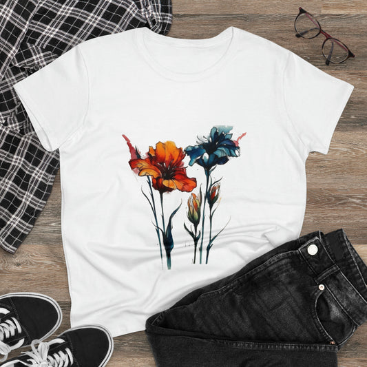 Wildflower Tshirt, Floral Shirt, Botanical Shirt, Flower Shirt, Nature Lover Shirt,Ladies Shirts, Womens, Owl2you - owl2you