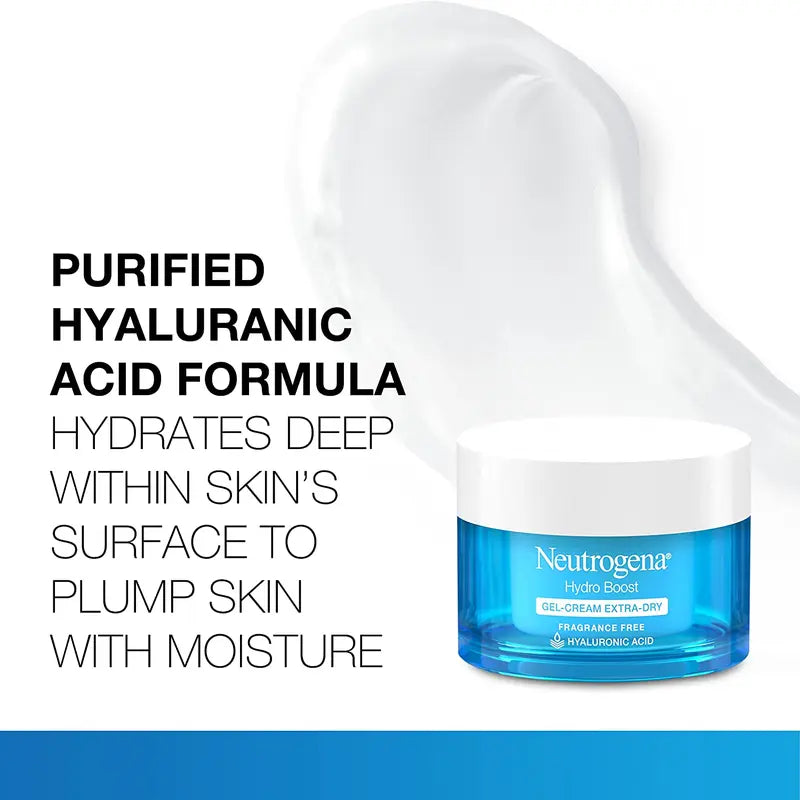 Neutrogena Hydro Boost Hyaluronic Acid Hydrating Face Moisturizer Gel-Cream to Hydrate and Smooth Extra-Dry Skin, 1.7 Oz