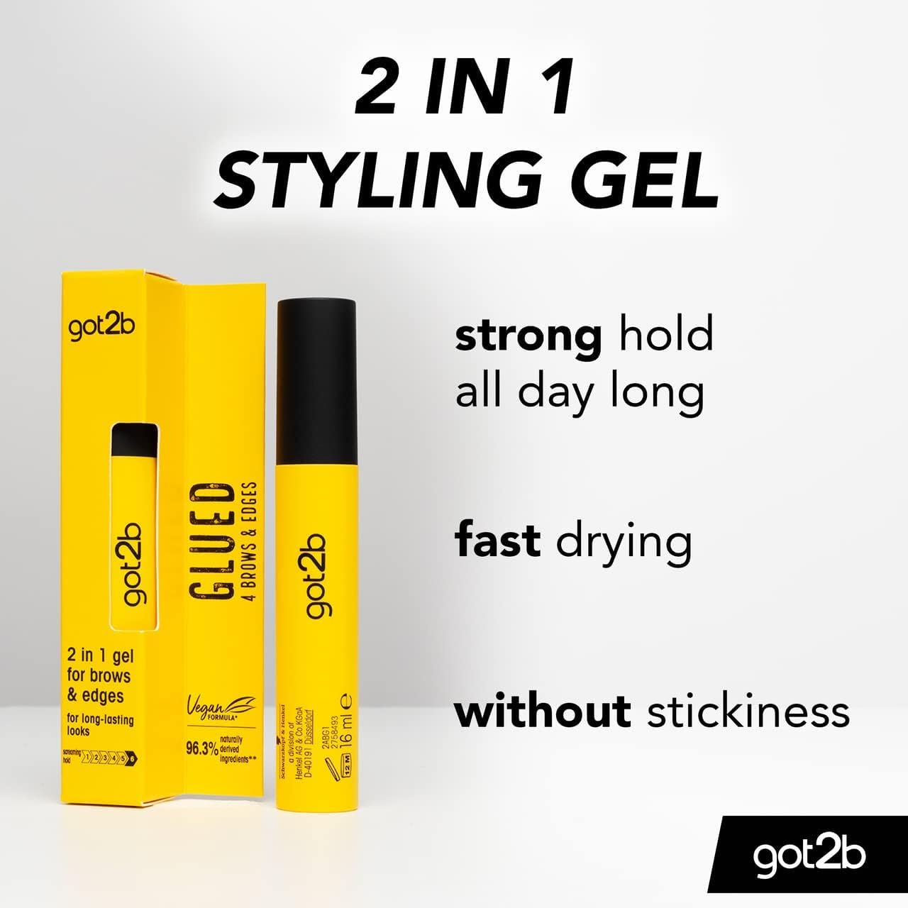 Got2B Brow & Edge Styling Gel, 72hr Hold, Vegan, 16ml