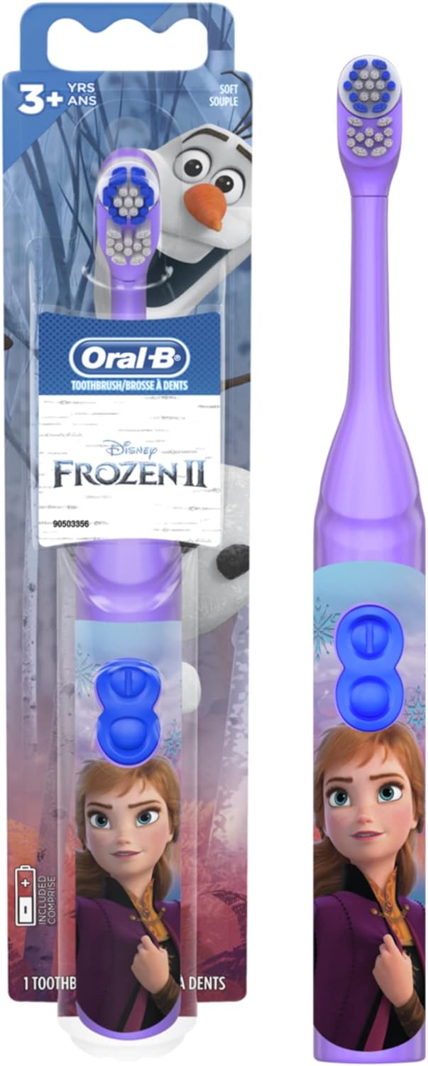 Oral-B Kids Battery Power Electric Toothbrush Featuring Disney's Frozen for Children and Toddlers age 3+, Soft (Characters May Vary)