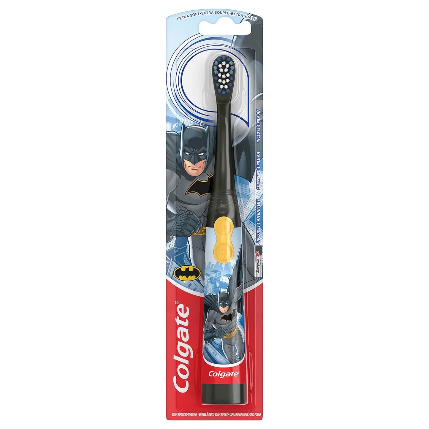 Colgate Kids Battery Powered Toothbrush, Batman, Extra Soft Toothbrush, Ages 3 and Up, 1 Pack , Colors May Vary