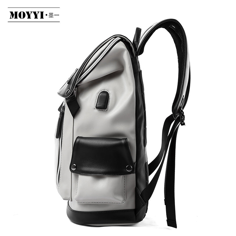 Image of Vegan Leather Dayback Backpack: "Stylish Vegan Leather Dayback Backpack