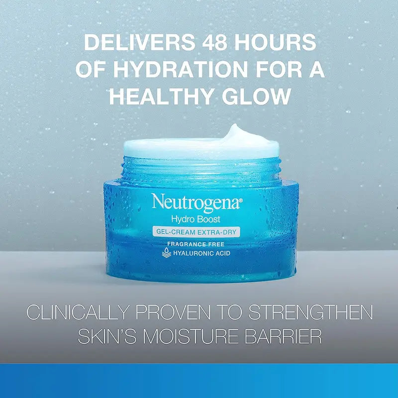 Neutrogena Hydro Boost Hyaluronic Acid Hydrating Face Moisturizer Gel-Cream to Hydrate and Smooth Extra-Dry Skin, 1.7 Oz