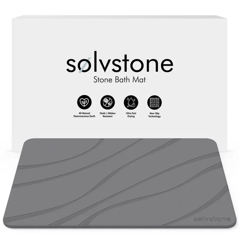 SØLVSTONE - Quick Dry Stone Bathroom Mat (Waves)